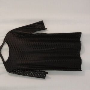 HONEY PUNCH - Mod-Style, Black Vinyl Cut Out Dress with Lining - Size: Small